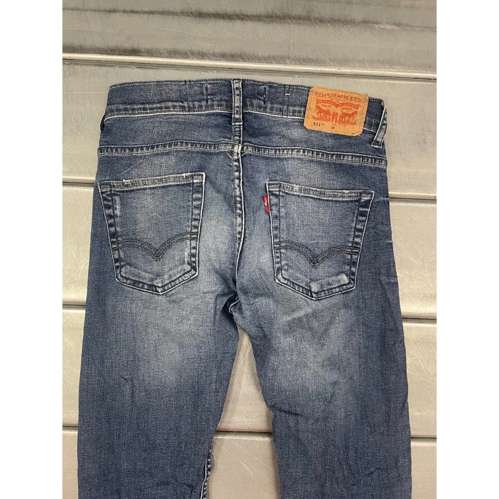 Levis 511 Slim Fit Jeans Women Size‎ 14 26x29 Blue Medium Wash Denim Straight